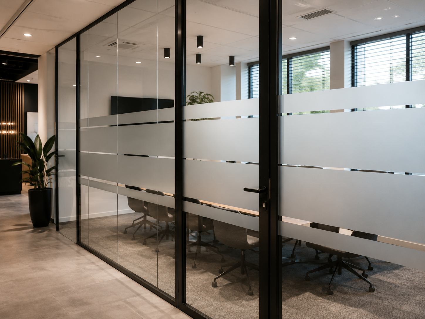 Binnenramen kantoor belettering Eindhoven