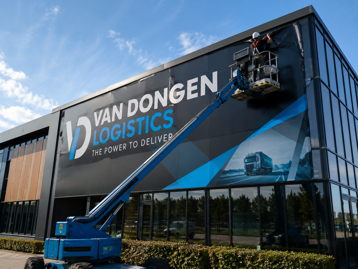 Grootformaat raambelettering Eindhoven